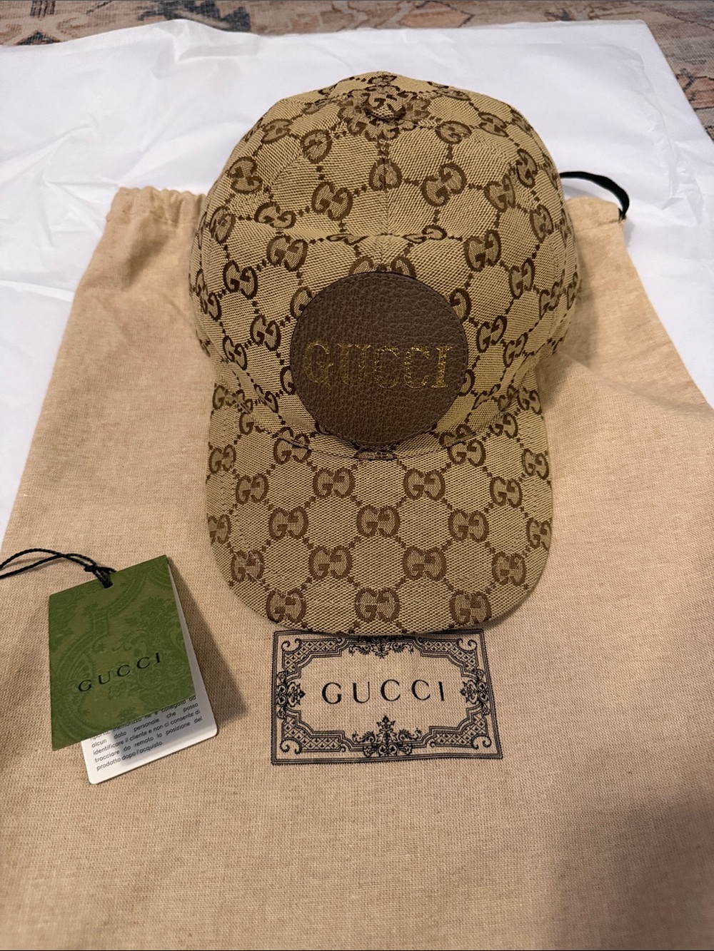 Gucci Beige/Brown GG Canvas Baseball Cap